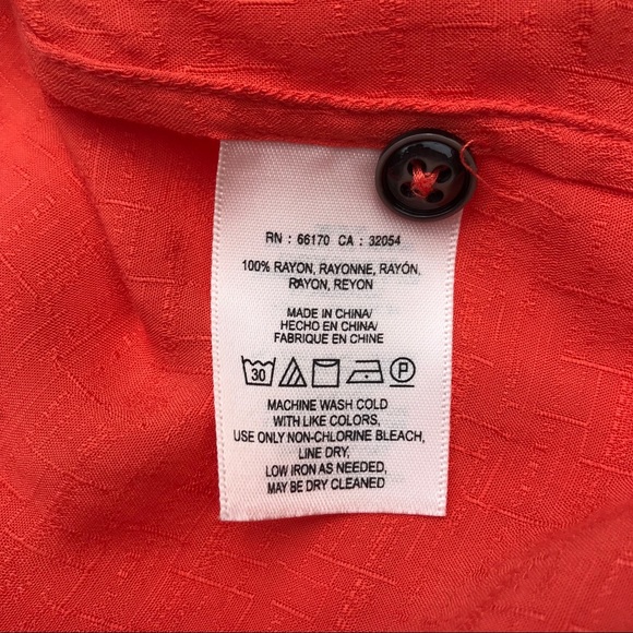 Maeve Button Down Tank Top Orange (Size 10) - Picture 6 of 6